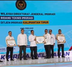 Torehkan Prestasi Gemilang, Kanwil Imigrasi Kaltim Sabet Penghargaan Teknis Imigrasi 2025